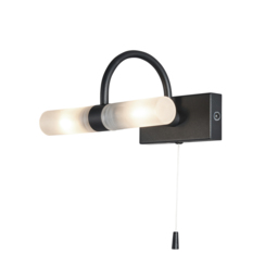 Cygna Bathroom Wall Light, Satin Black - thumbnail 1