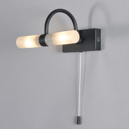 Cygna Bathroom Wall Light, Satin Black - thumbnail 4
