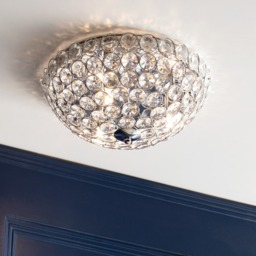 Ava Flush Ceiling Light, Chrome and Clear - thumbnail 3