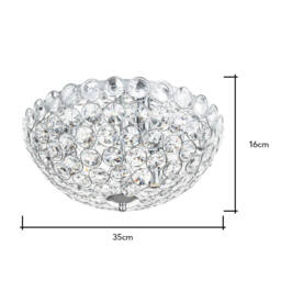 Ava Flush Ceiling Light, Chrome and Clear - thumbnail 7