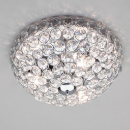 Ava Flush Ceiling Light, Chrome and Clear - thumbnail 4