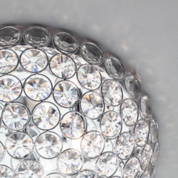 Ava Flush Ceiling Light, Chrome and Clear - thumbnail 6