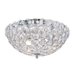 Ava Flush Ceiling Light, Chrome and Clear