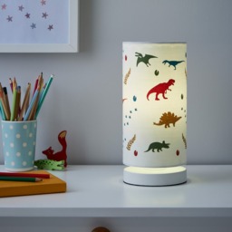 Glow Dinosaur Glow In The Dark Table Lamp, White - thumbnail 3