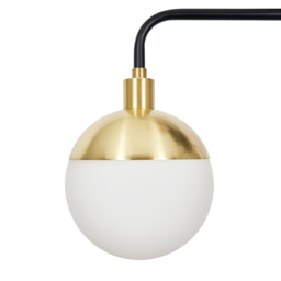 Sadie Bathroom Semi Flush Ceiling Light, Black and Brass - thumbnail 8