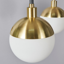 Sadie Bathroom Semi Flush Ceiling Light, Black and Brass - thumbnail 6