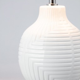 Gus Embossed Ceramic Table Lamp, White - thumbnail 6