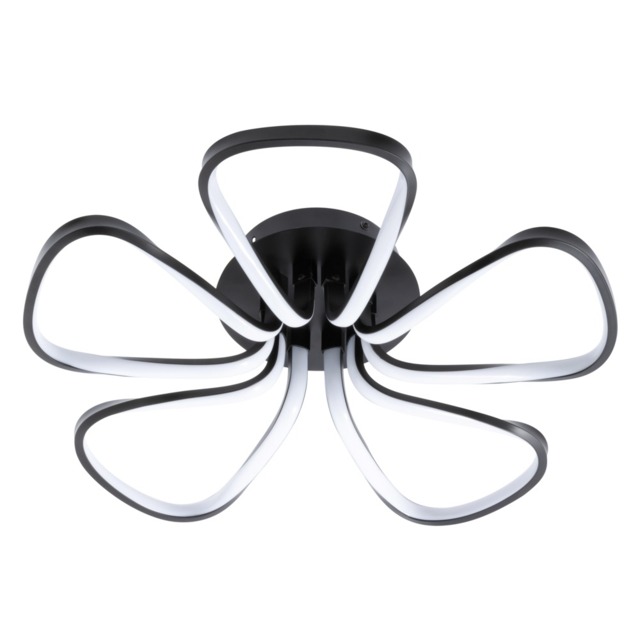 Alvar Petals LED Flush Ceiling Light, Satin Black - image 1