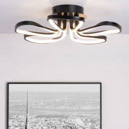 Alvar Petals LED Flush Ceiling Light, Satin Black - thumbnail 3
