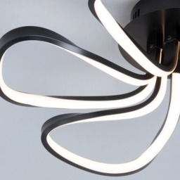 Alvar Petals LED Flush Ceiling Light, Satin Black - thumbnail 6