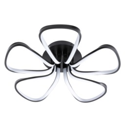 Alvar Petals LED Flush Ceiling Light, Satin Black - thumbnail 1