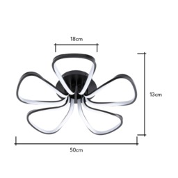 Alvar Petals LED Flush Ceiling Light, Satin Black - thumbnail 7