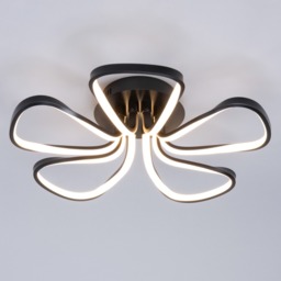 Alvar Petals LED Flush Ceiling Light, Satin Black - thumbnail 4