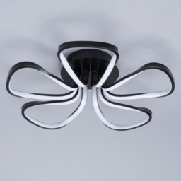 Alvar Petals LED Flush Ceiling Light, Satin Black - thumbnail 5