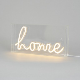 Glow LED Home Acrylic Neon Style Light Box, White - thumbnail 4