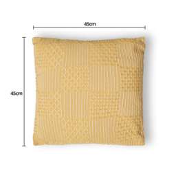 Cross Check Jacquard Cushion, Yellow - thumbnail 7