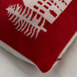 Father Christmas on Sleigh Reversible Cushion, Red and White - thumbnail 4