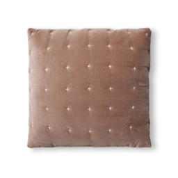 Cross Stitch Quilted Cushion, Taupe - thumbnail 3