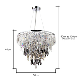 Jennifer Pendant Ceiling Light, Chrome - thumbnail 8