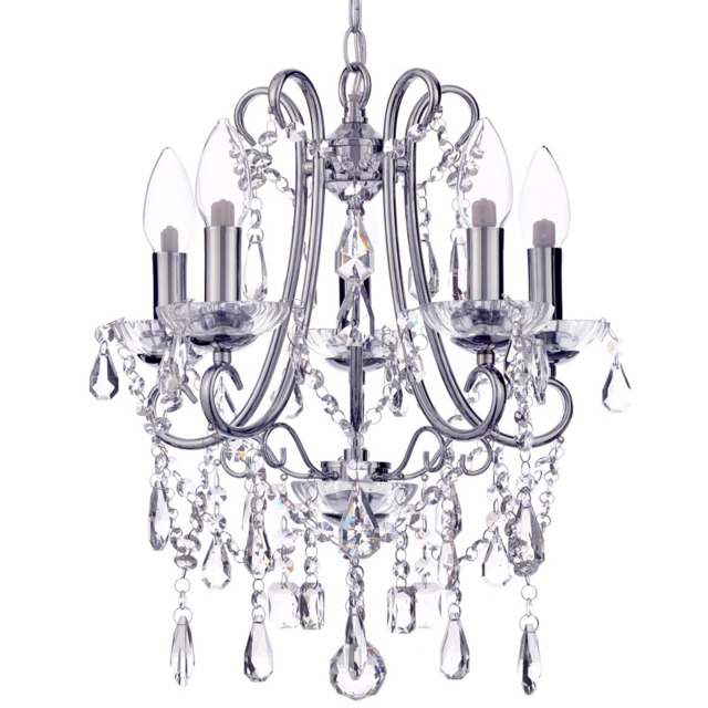 Annalee 5 Light Small Chandelier, Chrome
