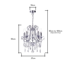Annalee 5 Light Small Chandelier, Chrome - thumbnail 7