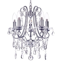 Annalee 5 Light Small Chandelier, Chrome - thumbnail 1