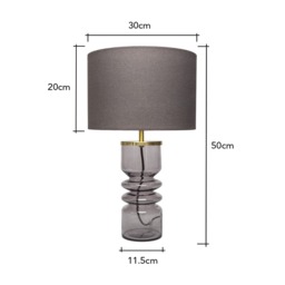 Willow Ribbed Glass Table Lamp, Smoke - thumbnail 8