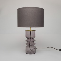 Willow Ribbed Glass Table Lamp, Smoke - thumbnail 5