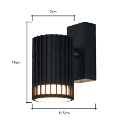 Zeb Outdoor Fixed Down Wall Light, Black - thumbnail 7