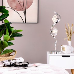 Bella Wavy Table Lamp, Chrome - thumbnail 3