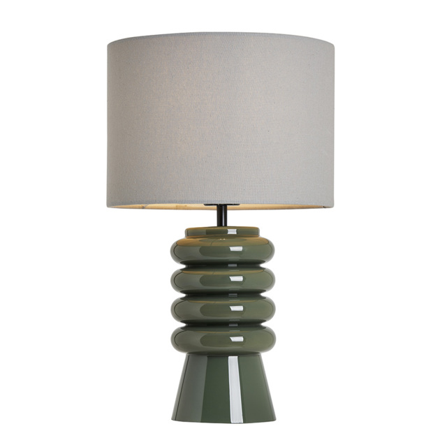 Rahya Ribbed Glass Table Lamp, Green - image 1