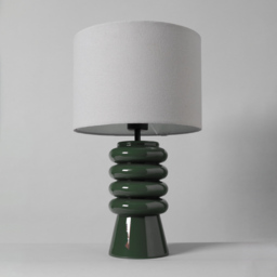 Rahya Ribbed Glass Table Lamp, Green - thumbnail 5