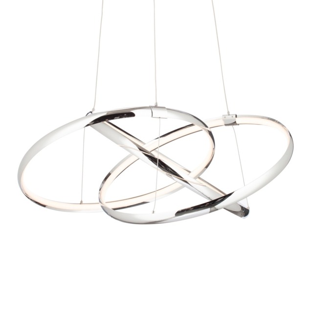 Sola LED Triple Ring Ceiling Pendant, Chrome - image 1