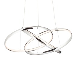 Sola LED Triple Ring Ceiling Pendant, Chrome - thumbnail 1