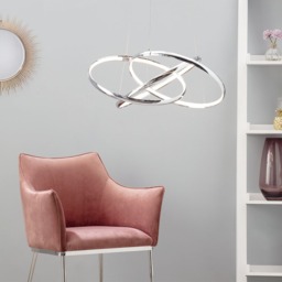Sola LED Triple Ring Ceiling Pendant, Chrome - thumbnail 3