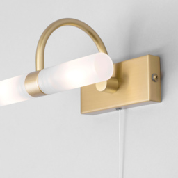 Cygna Bathroom Wall Light, Satin Brass - thumbnail 6