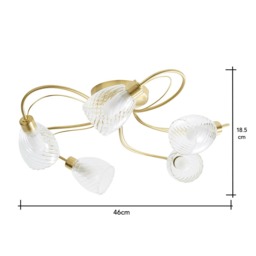 Arya Tangle Flush Bathroom Ceiling Light, Satin Brass - thumbnail 7