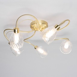 Arya Tangle Flush Bathroom Ceiling Light, Satin Brass - thumbnail 4