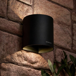 Stanley Tronto Outdoor LED Round Up & Down Wall Light, Black - thumbnail 3
