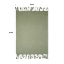 Mohair Tassel Throw, Sage Green - thumbnail 6