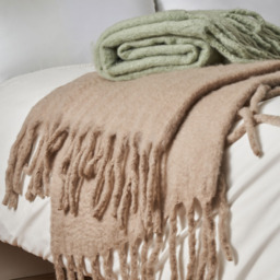Mohair Tassel Throw, Sage Green - thumbnail 5