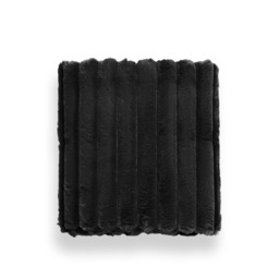 Jumbo Cord Throw with Plain Velvet Backing, Black - thumbnail 4