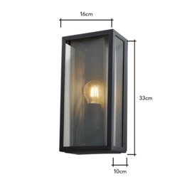 Marco Outdoor Box Light with Silver Mesh, Anthracite - thumbnail 7
