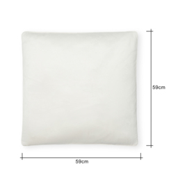 Large Velour Piped Cushion, Ecru - thumbnail 5