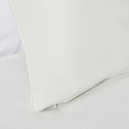 Large Velour Piped Cushion, Ecru - thumbnail 4