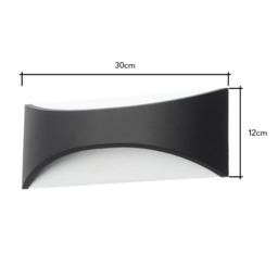 Draco Outdoor LED 12 Watt Wall Light, Black - thumbnail 8