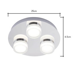 Brooke LED Bathroom Ceiling Spotlight Plate, Chrome - thumbnail 9