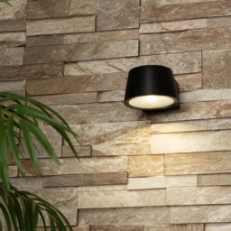 Silas Outdoor LED Wall Light, Black - thumbnail 3