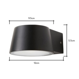 Silas Outdoor LED Wall Light, Black - thumbnail 8