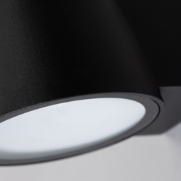 Silas Outdoor LED Wall Light, Black - thumbnail 6